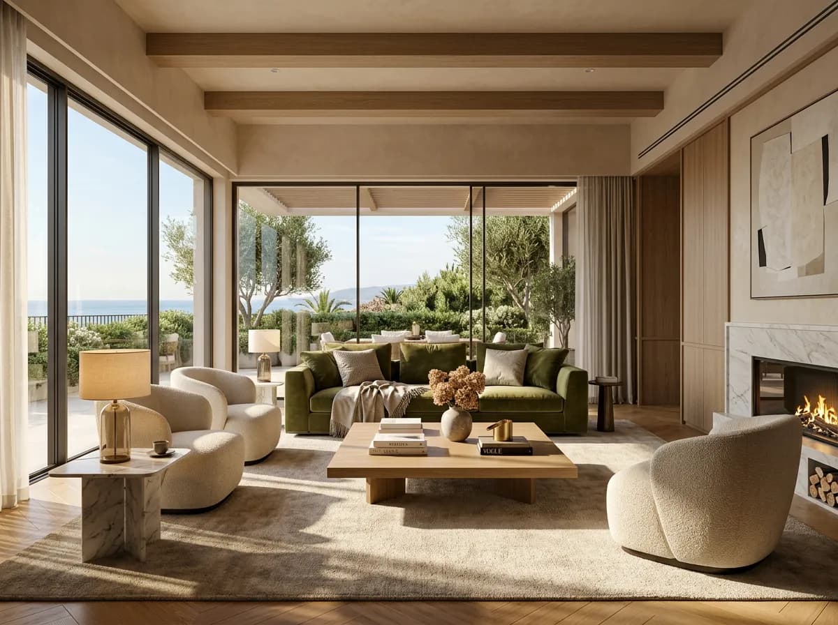 Lüks salon iç mekân render'ı