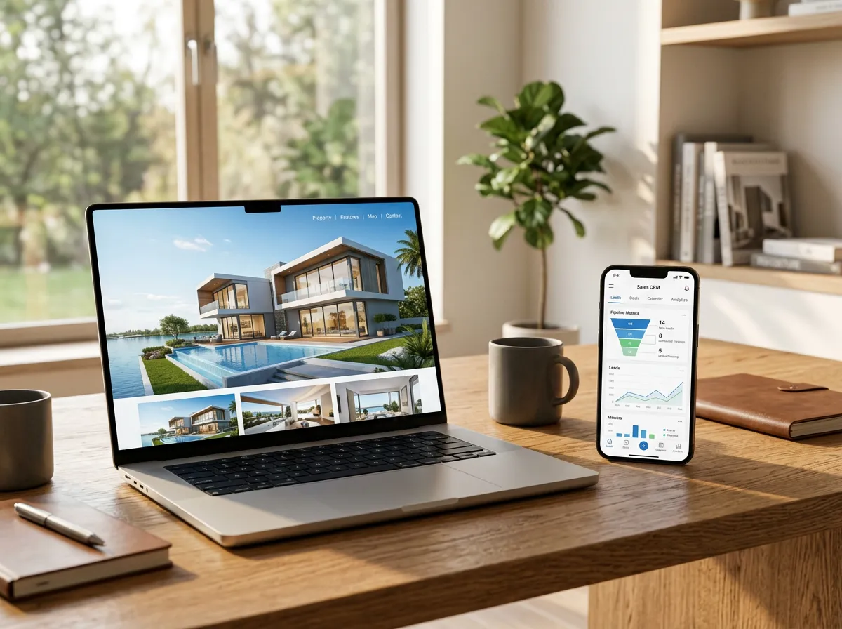 Emlak web sitesi ve satış CRM panosu